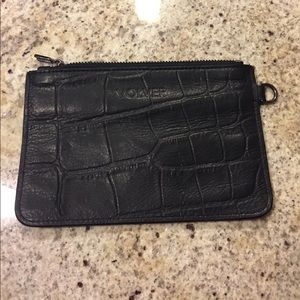 Volver black leather wristlet